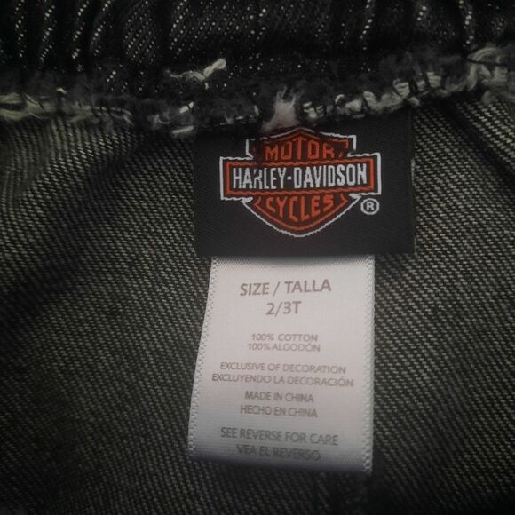 Harley Davidson Moto Joggers Black Size 2/3T - Picture 3 of 3